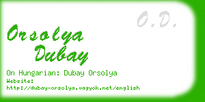 orsolya dubay business card